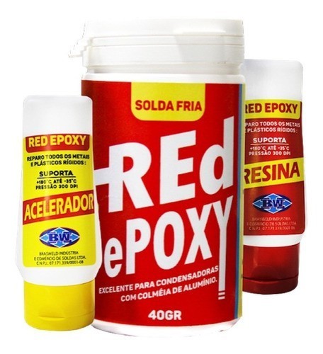 Solda Fria Red Epoxy Condensadora Alumínio Ar Condicionado