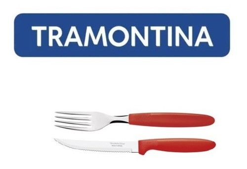 Kit Restaurante 100 Talheres Tramontina Ipanema Vermelho