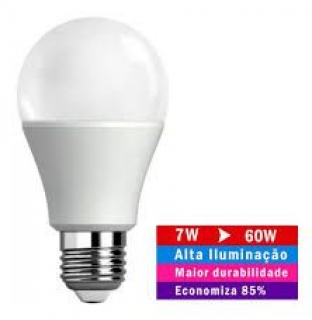KIT 10 Lâmpadas Led 7w Bulbo Bivolt E27 90% Mais Econômico!
