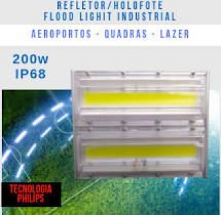 KIT 9 REFLETORES LED MODELO 2019 FLOOD LIGHT 200W IP68 UM MÓDULO NUMBER THREE
