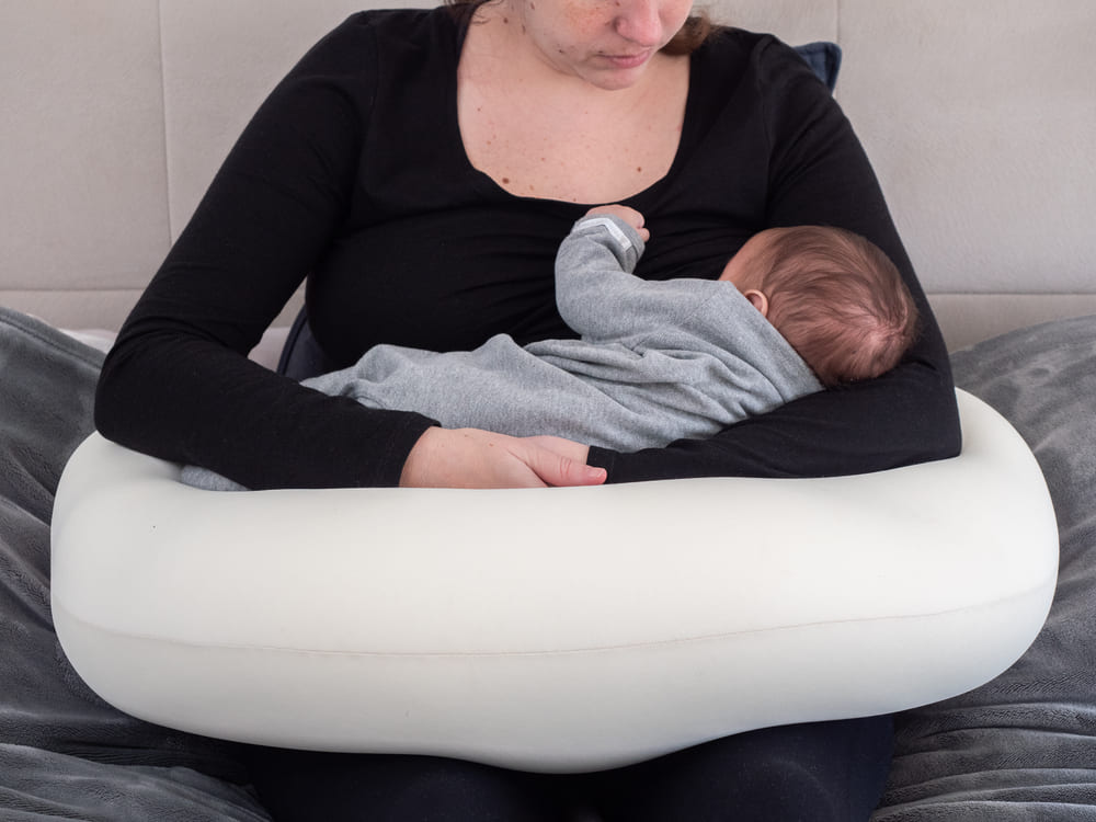 Almofada Para Amamentação Bebe Travesseiro FOM Baby Pérola