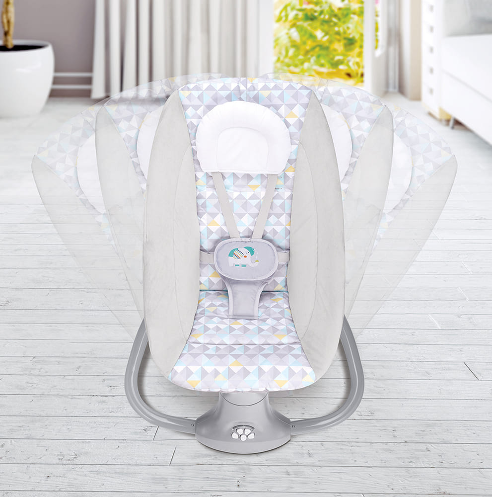 Cadeira De Balanço Automático Musical Com Bluetooth até 18kg 3 Em 1 Mastela Light Cinza - Encanto Baby