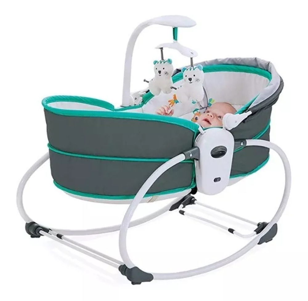 Cadeira De Balanço E Descanso Moisés Mastela 5 Em 1 Verde - Encanto Baby