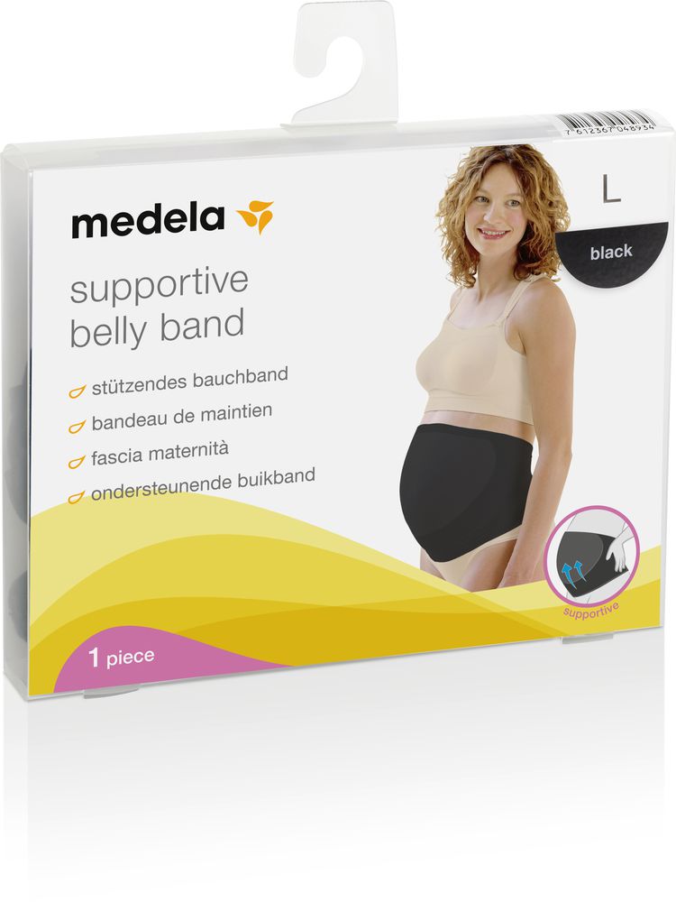 Faixa de Sustentação Gestantes Medela Belly Band Preto Tam G - Encanto Baby