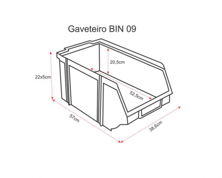 Estante caixa box organizadora para gavetas bin nº 9  ( 10 Gavetas )