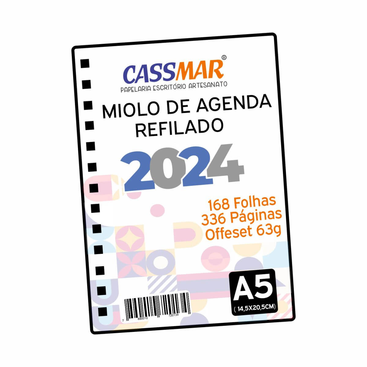 Miolo de agenda 2024 Refilado A5 (14,5X20,5cm) com 168 folhas