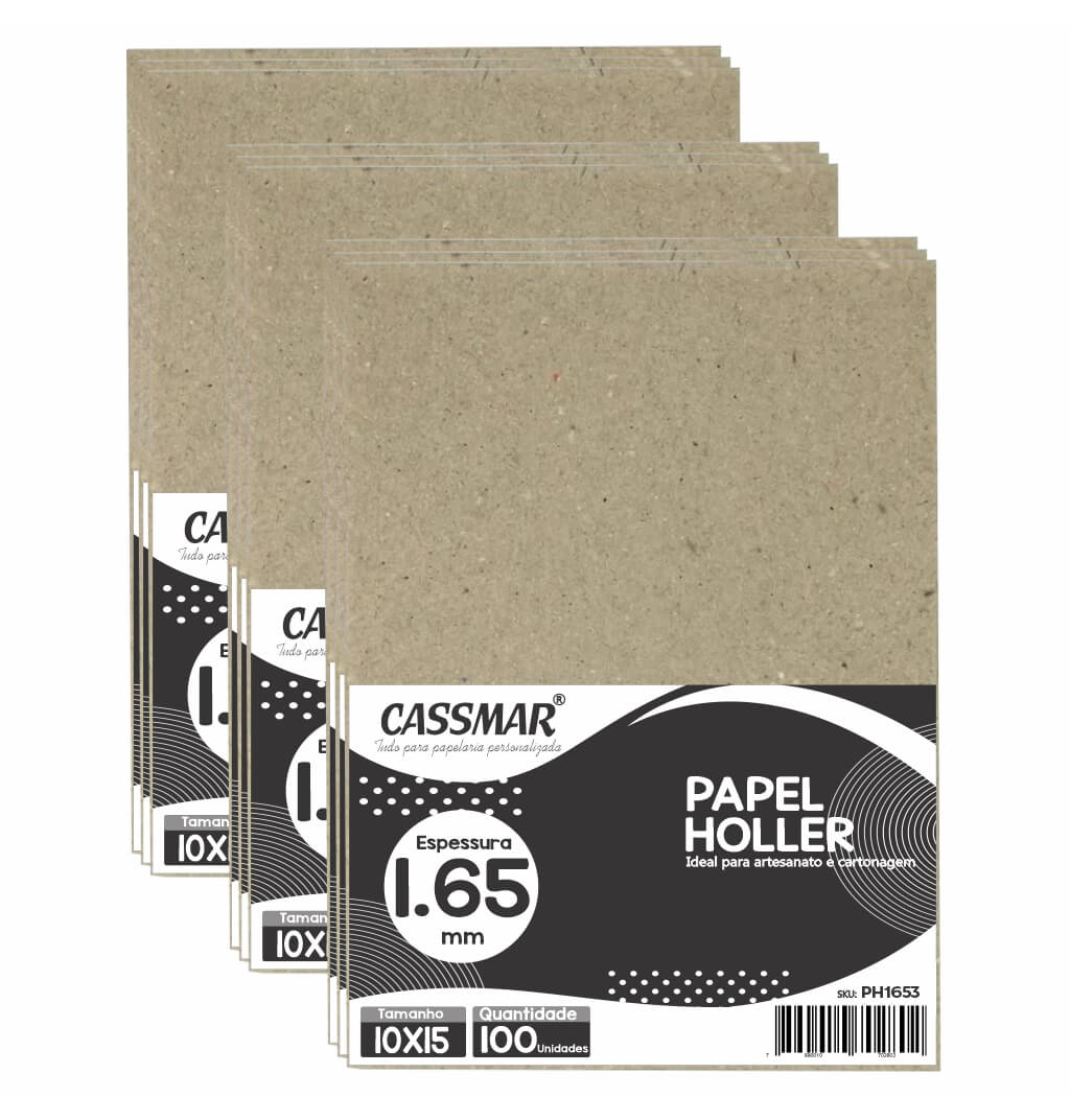 Papel Holler para Cartonagem 1,65mm 10x15cm 100un