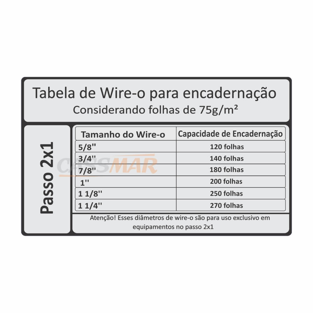 Wire-o para Encadernação 2x1 A4 Branco 5/8 para 120fls 50un