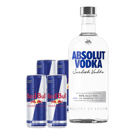 Vodka Absolut 750ml  com Redbul