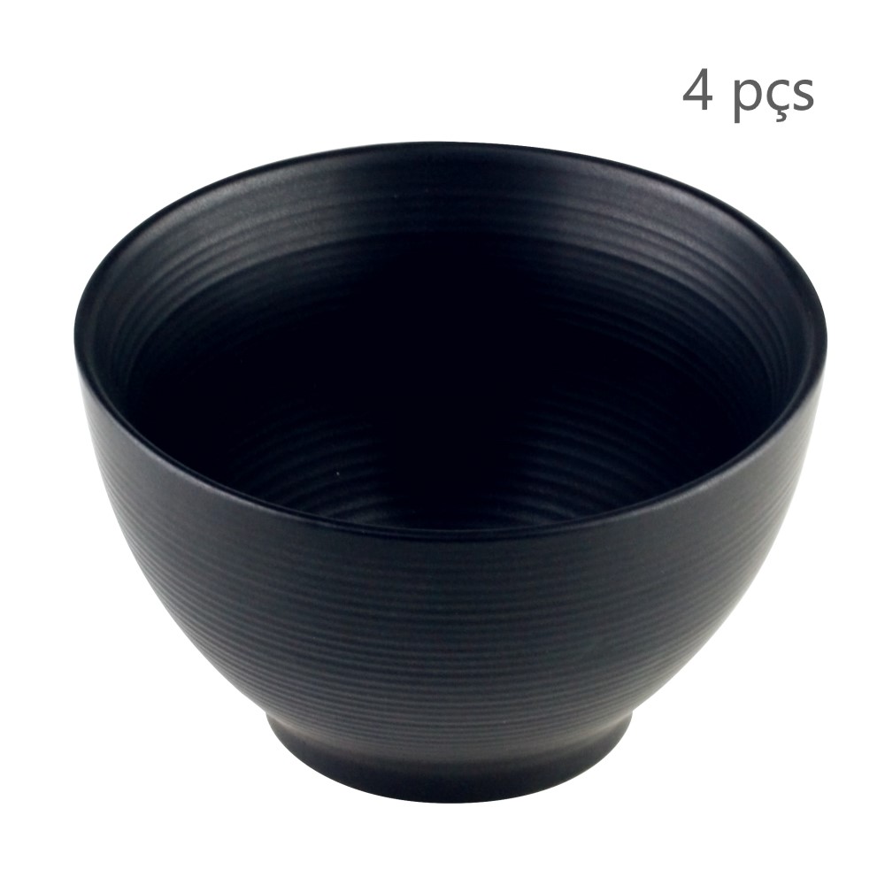 04 Bowls em Cerâmica Preto Matte 13cm - BonGourmet