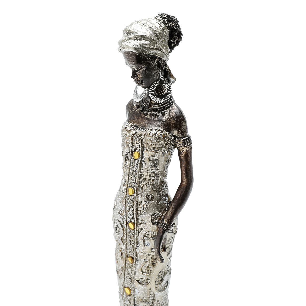 Estatua Decorativa  Africana 7x6x29cm