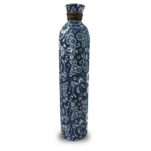Vaso Decorativo Ceramica Azul 45X10X10