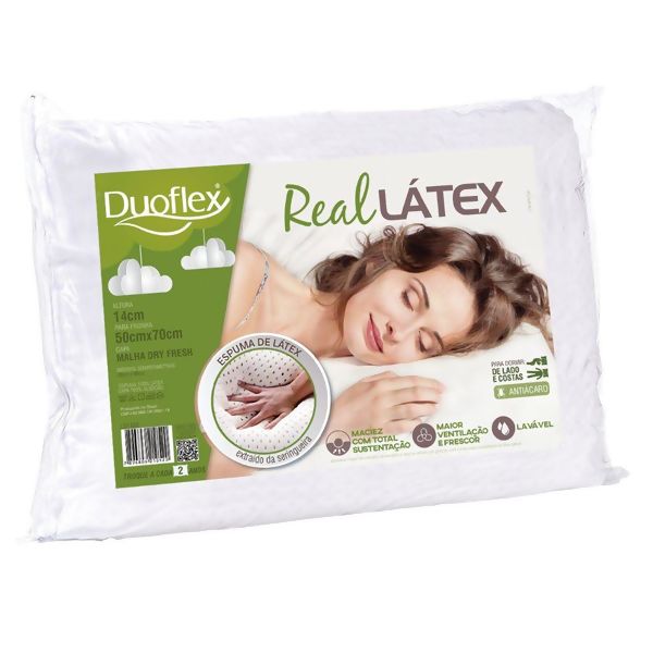 Travesseiro Real Latex - Duo Flex - 50 x 70 - 14 cm Altura