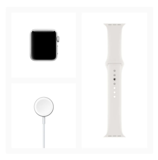 Apple Watch Series 3 (GPS) 42mm Caixa Prateada de Alumínio com Pulseira Esportiva Branca