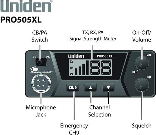 Radio Amador Px Uniden Pro505Xl Pro Series Am Com 40 Canais