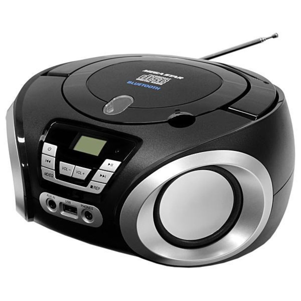 Rádio Boombox Mega Star Cd Bluetooth Fm Usb