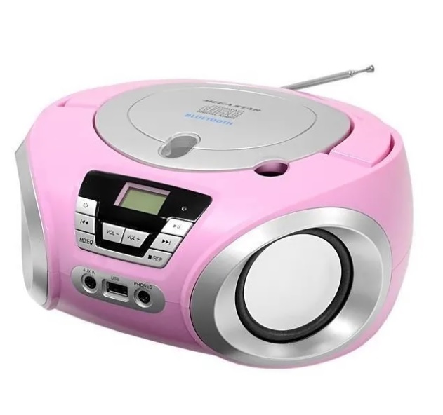 Rádio rosa  CD Presente Esposa Mulher Menina Bluetooth Fm Usb