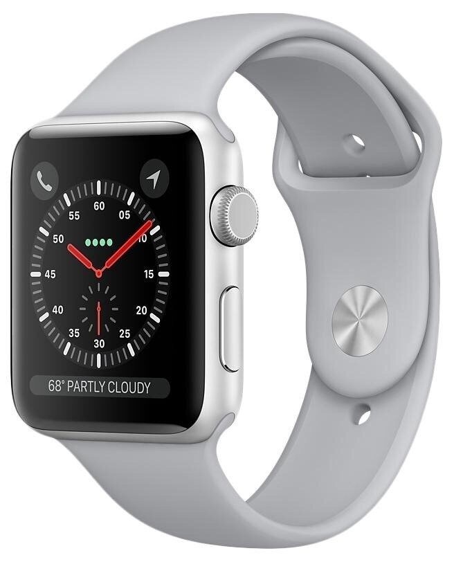 Relogio Apple Watch Series 3 Gps 42 MM Alumínio Prata Pulseira Branco