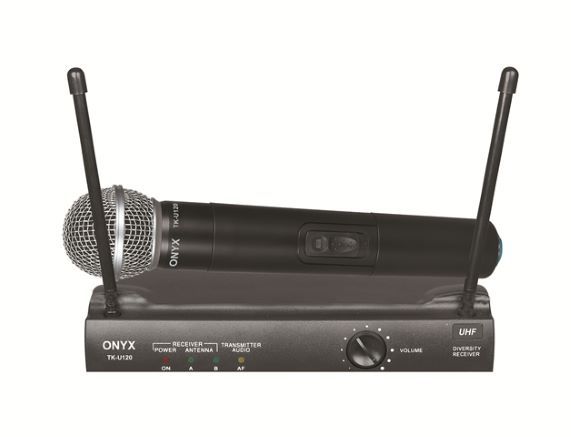 Microfone sem Fio TKU120 UHF Mão Duplo Onyx