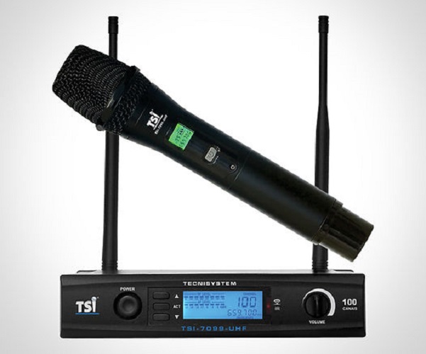 Microfone Sem Fio TSI 7099 De mão Digital UHF 100 Canais