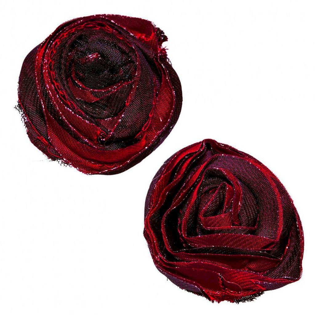 Nipple Pastie Adesivo para Seios Rosa Vermelha com Preto