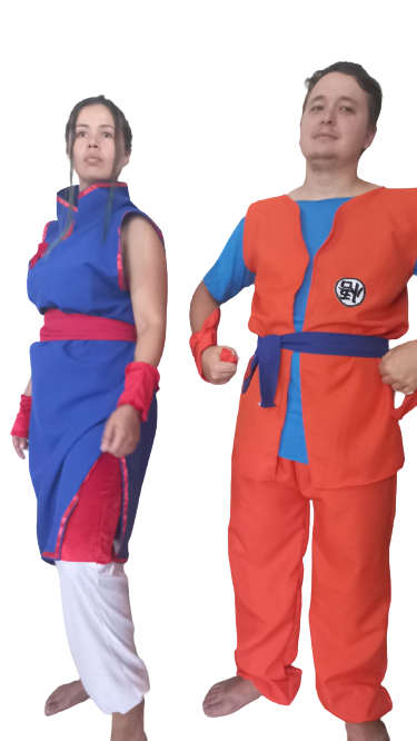 Conjunto casal Dragon Ball  Z Goku e Chi Chi completo