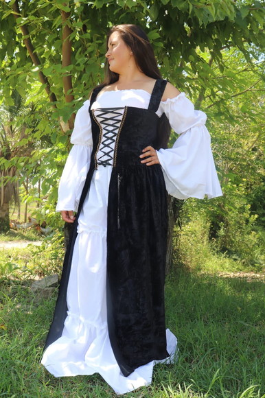 Vestido camponesa medieval luxo