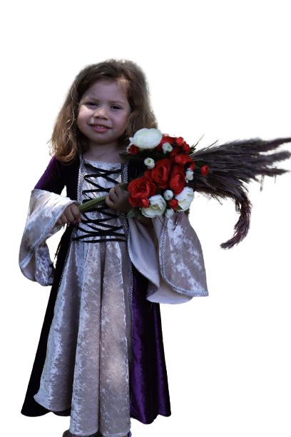 Vestido Medieval Infantil princesa Roxo
