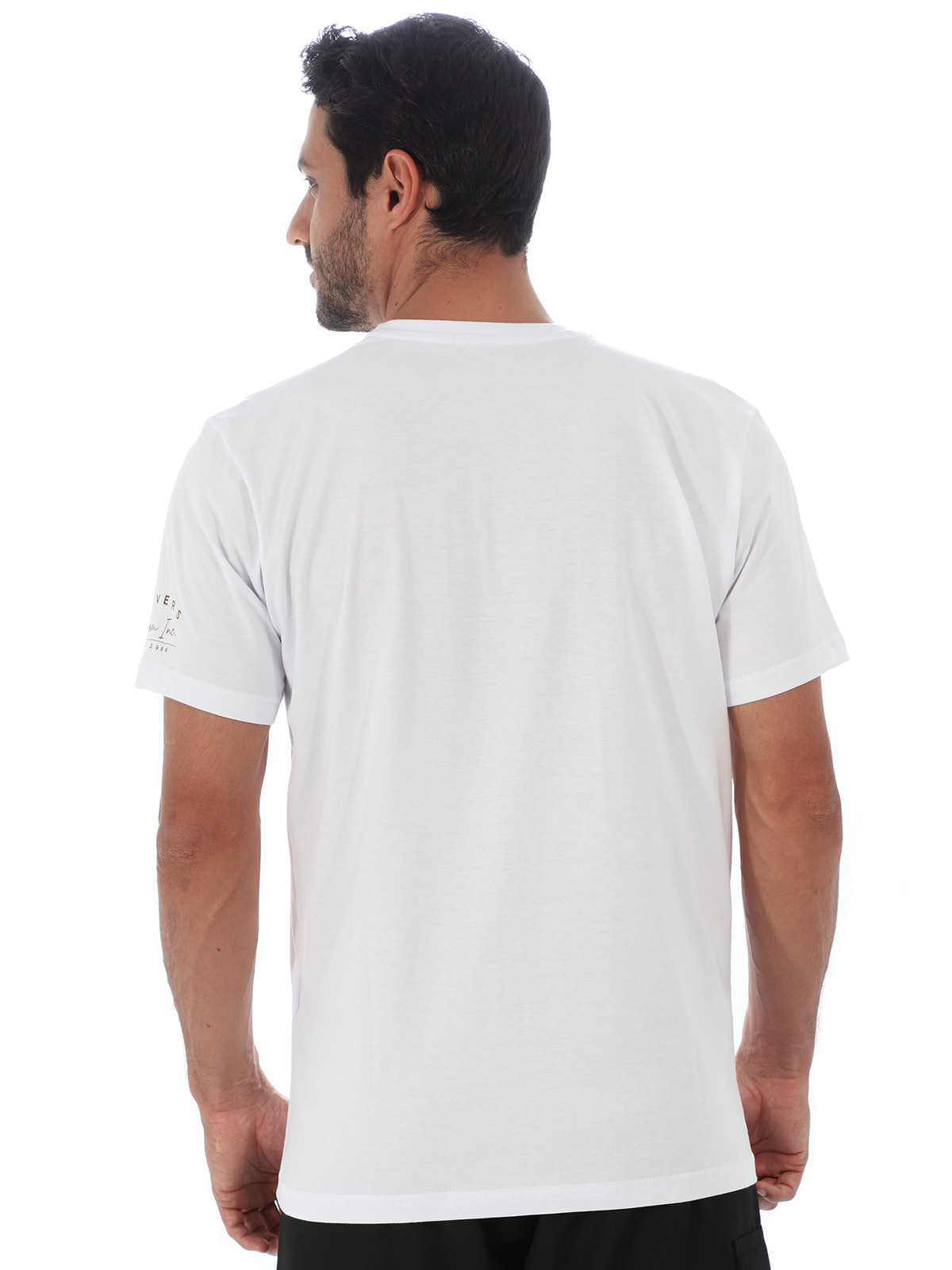 Camiseta Masculina de Algodão Básica Estampa Divers Branca