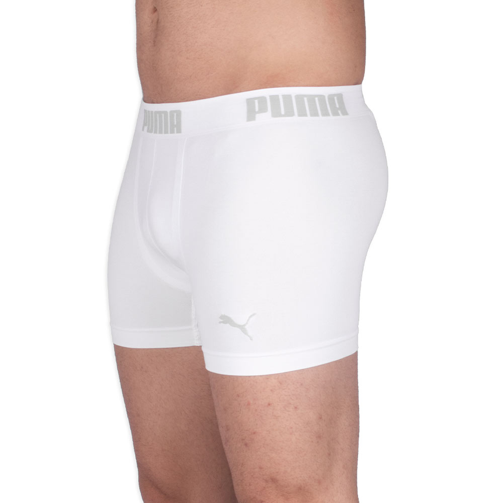 Cueca Boxer Puma Logo Sem Costura Branco  - Sportime