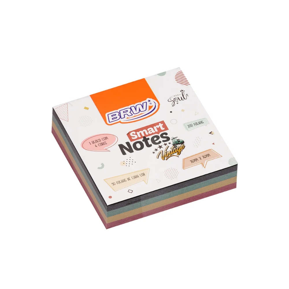 Bloco Smart Notes Cube BRW  76x76mm - Vintage