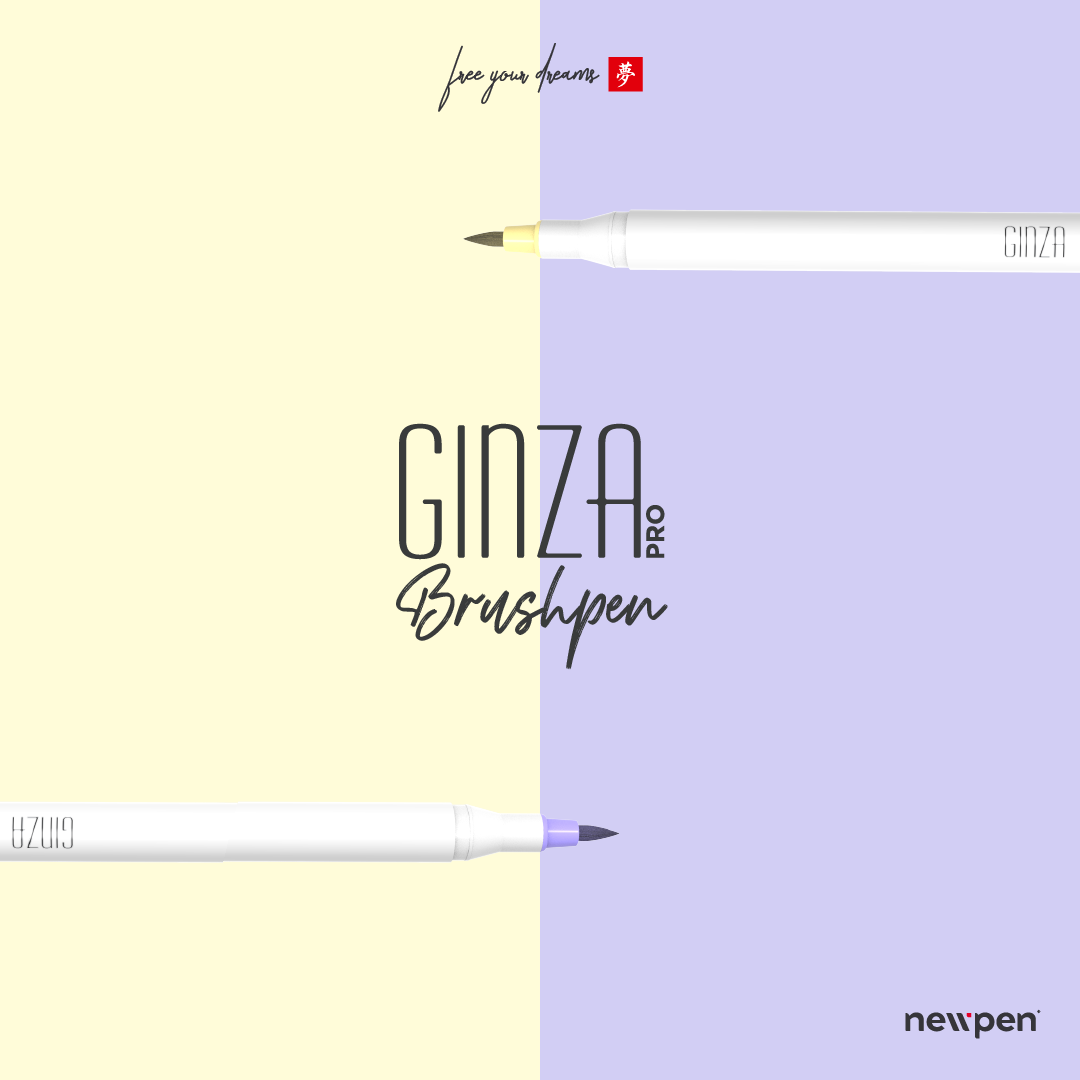 Caneta Brush Pen Newpen Ponta pincel Ginza Pro