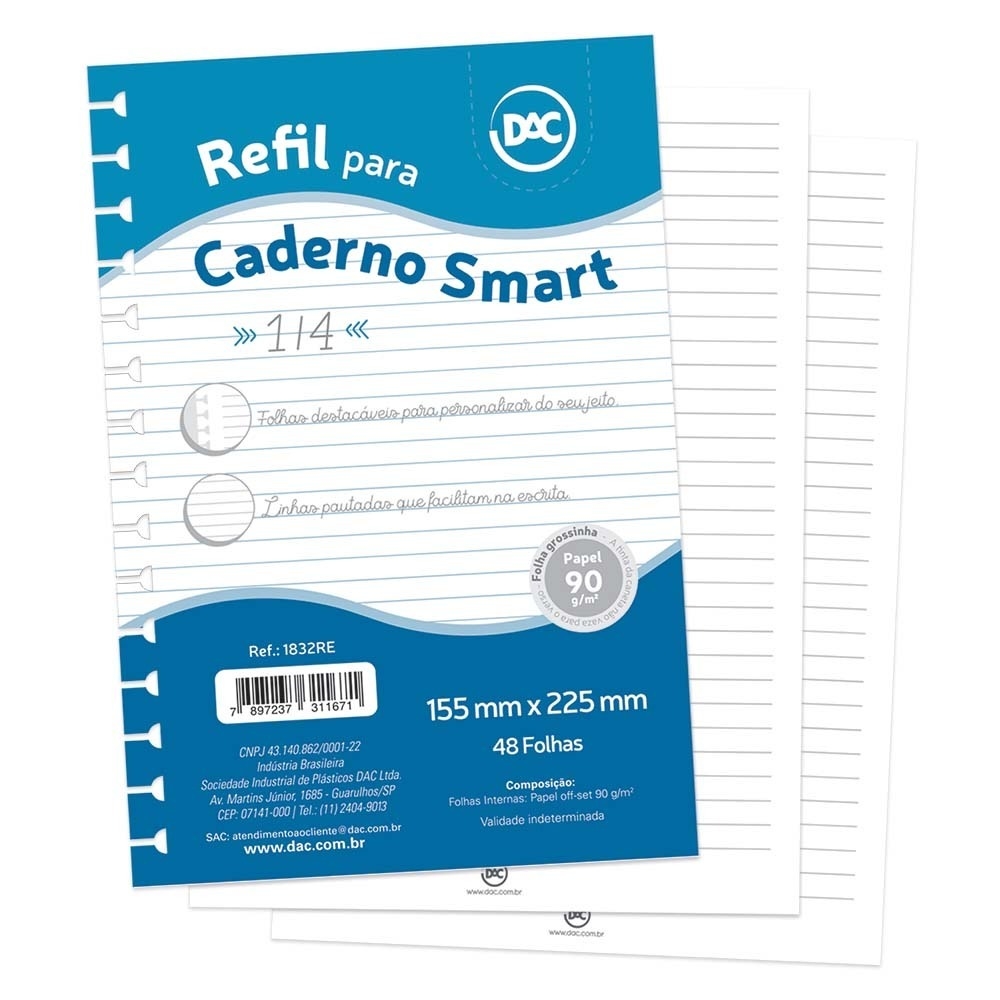 Refil Colegial para caderno Smart DAC