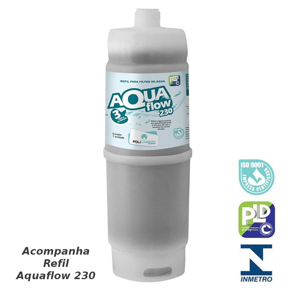 Filtro Policarbon AquaFresh Intense 230 BR Carvão Ativado - Com Refil Aquaflow