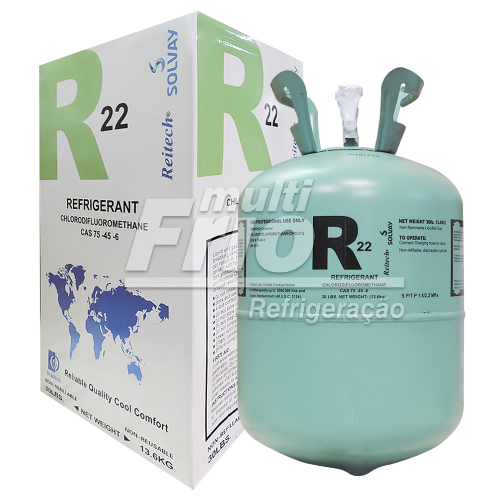 Kit Gás Refrigerante R22 Botija 13,6kg + Gás Refrigerante R410a Botija 11,35kg