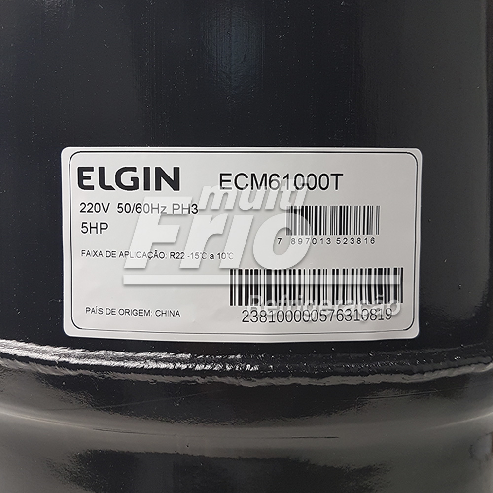 Motor Compressor 5 HP Elgin ECM-61000-T 220V Trifásico R22 Média - Foto 2