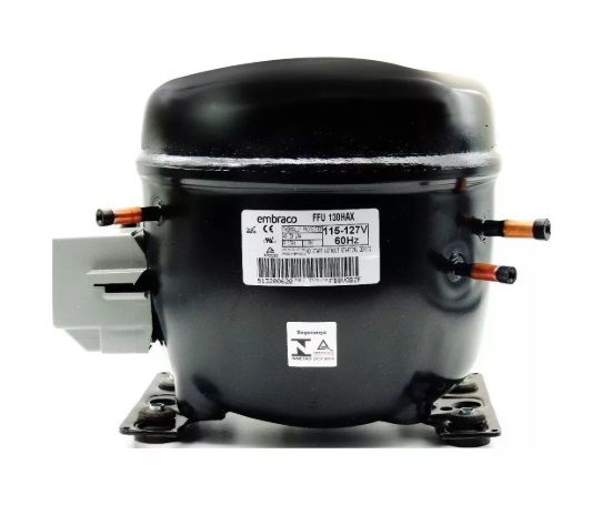 Motor Compressor EMBRACO 1/3 HP FFU 100AK 115-127V R134A R12 R600A R290 - Foto 0