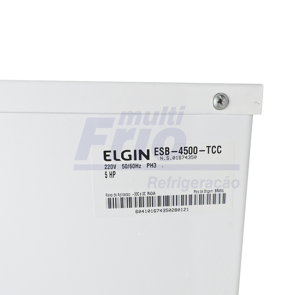Unidade Condensadora 5 HP Elgin ESB 4500 Baixa Trifásico R404A HP81 HP80 FX10 220V