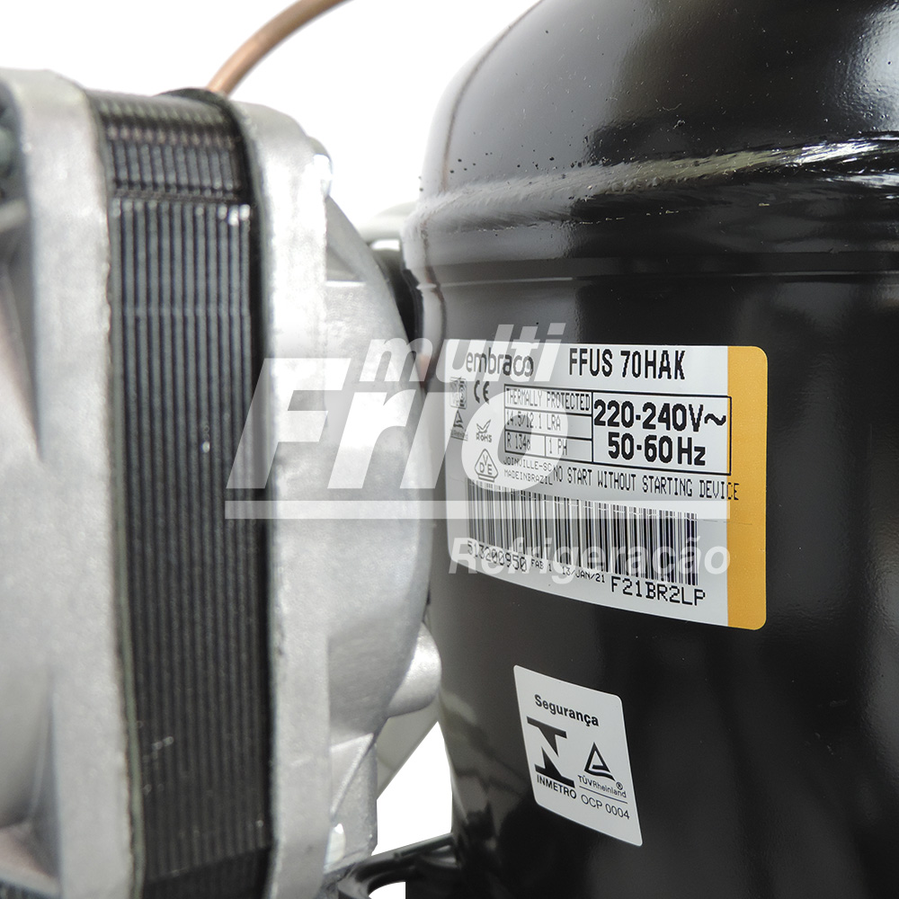 Unidade Condensadora Embraco 1/4 HP UFUS70HAK R134A 220V - Foto 1