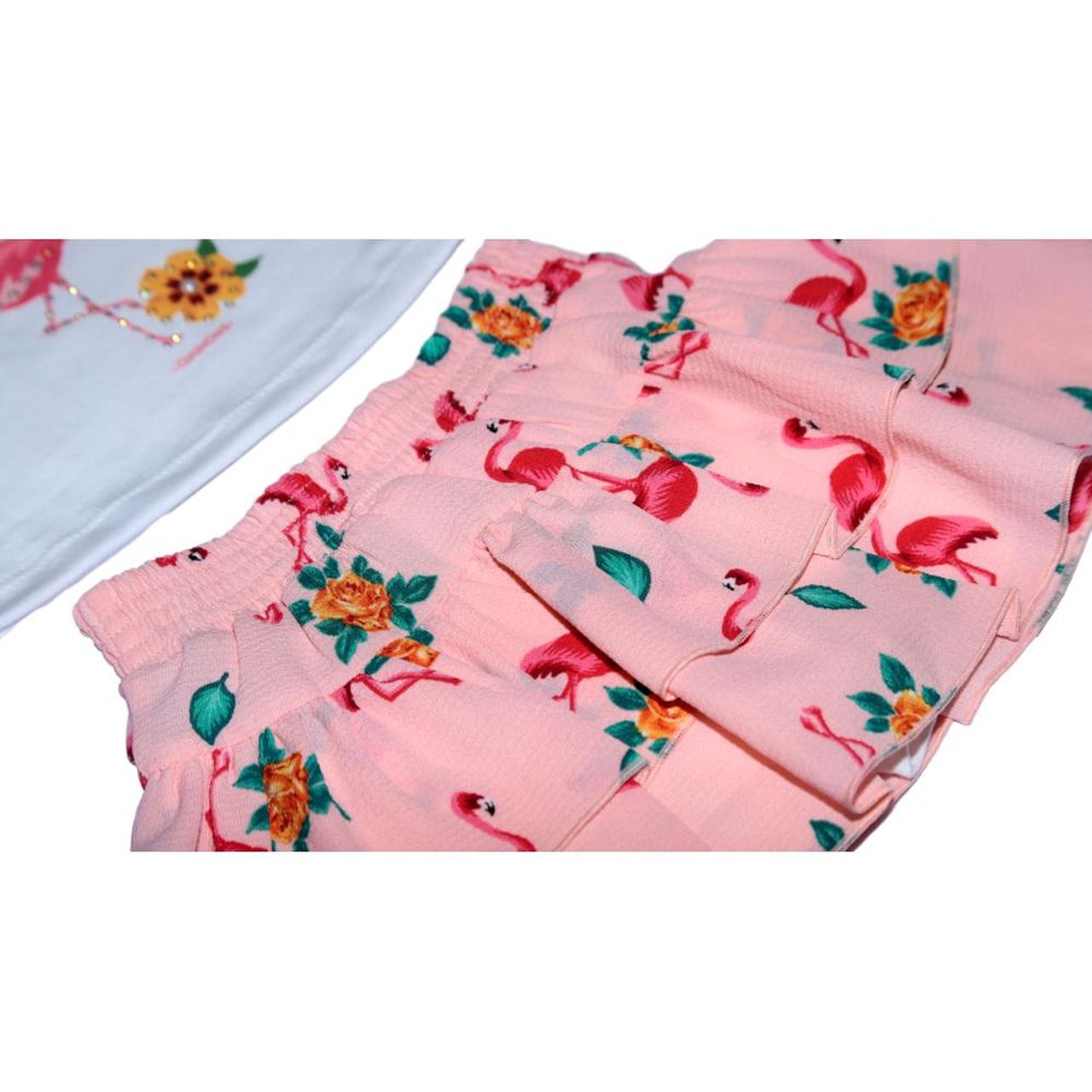 Conjunto Saia Shorts Flamingo