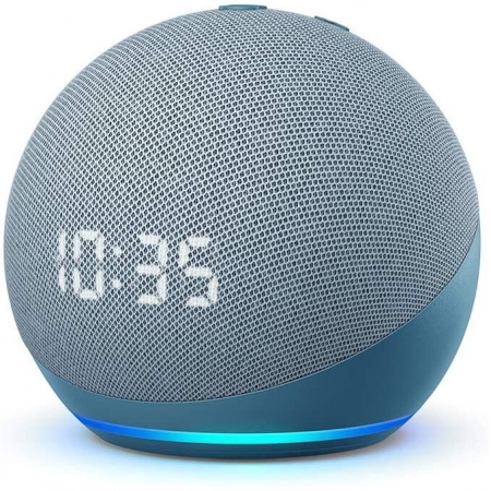 Amazon Alexa Echo Dot 4 C/ Relógio - Azul