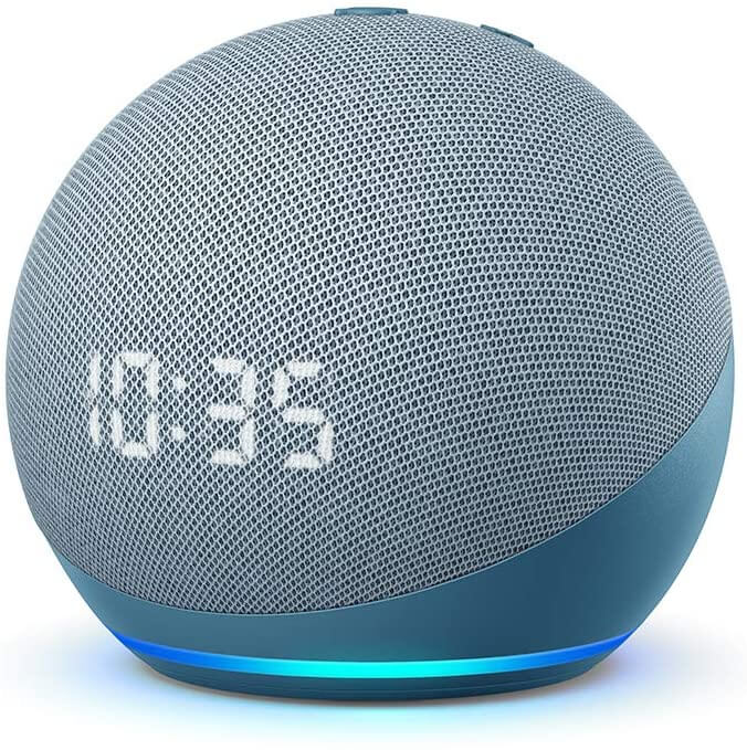 Amazon Alexa Echo Dot 4 C/ Relógio - Azul