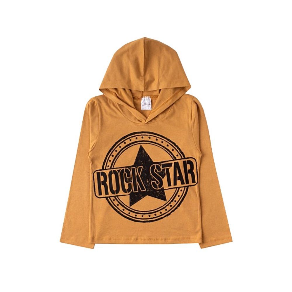 Camiseta Infantil Capuz Rock Star-Ollelê Little