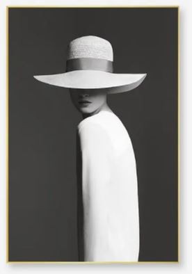 Quadro Decor A mulher e o Chapéu Branco