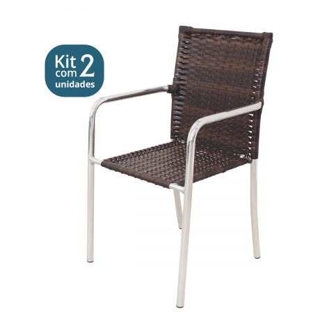 Kit 02 Cadeiras em Alumínio e Fibra Sintética 10mm - CR03.C