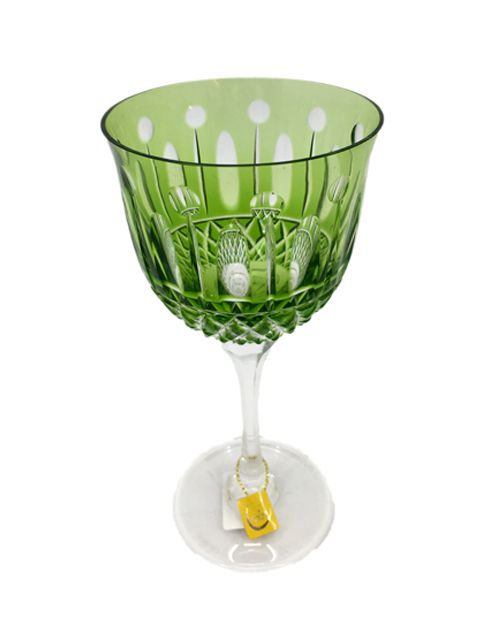 Taça Cristal Lapidado Verde para Água - Foto 0