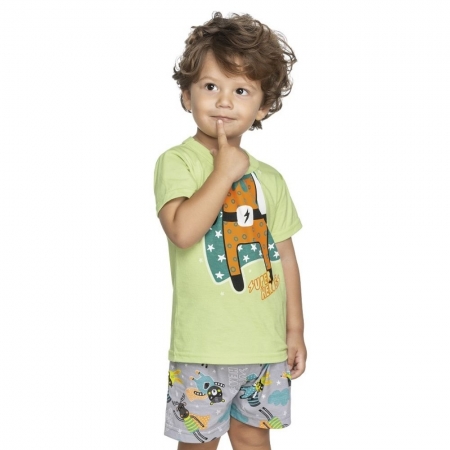 Pijama Infantil Menino Camiseta e Bermuda Elian 12033