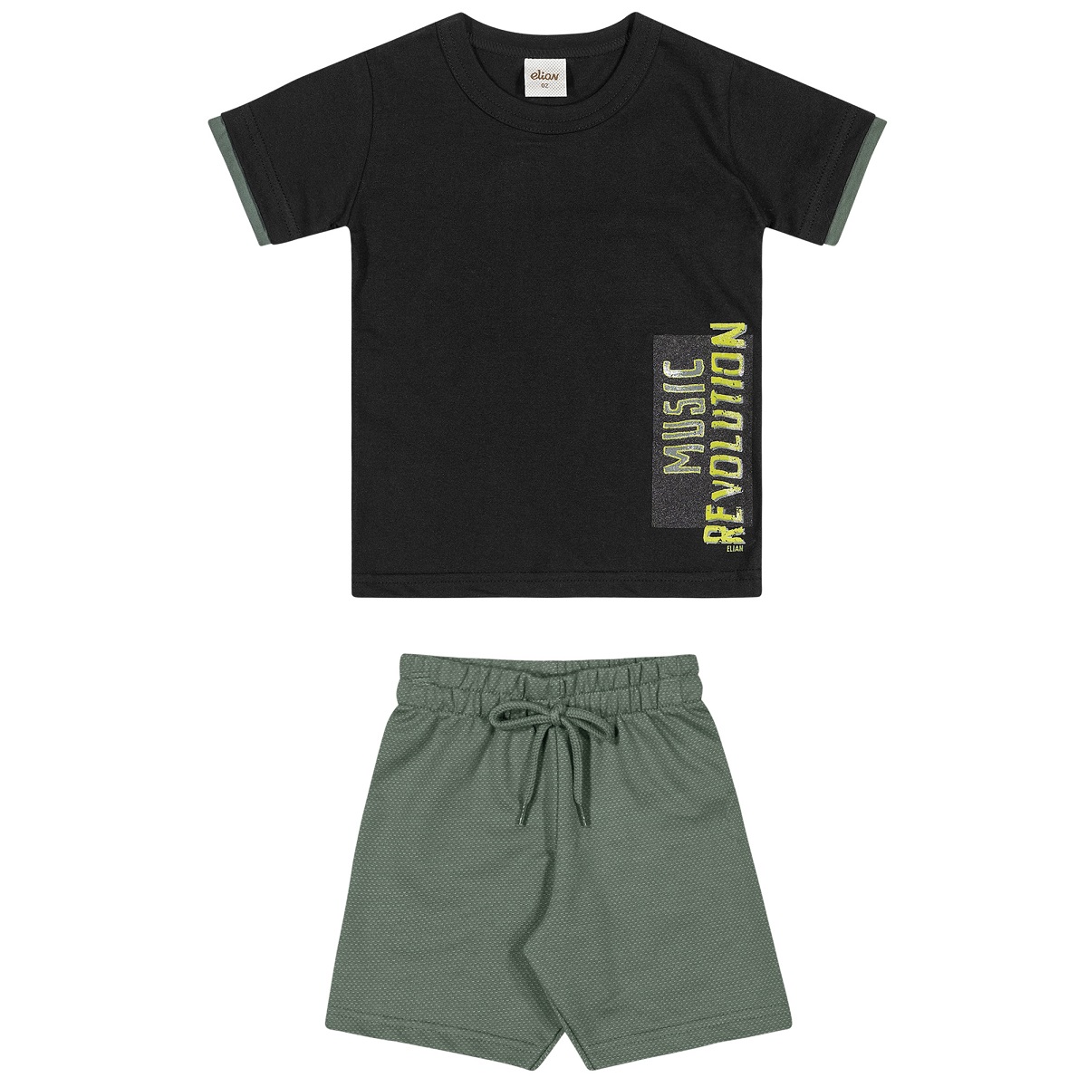 Conjunto Infantil Menino Camiseta e Bermuda Elian 221158