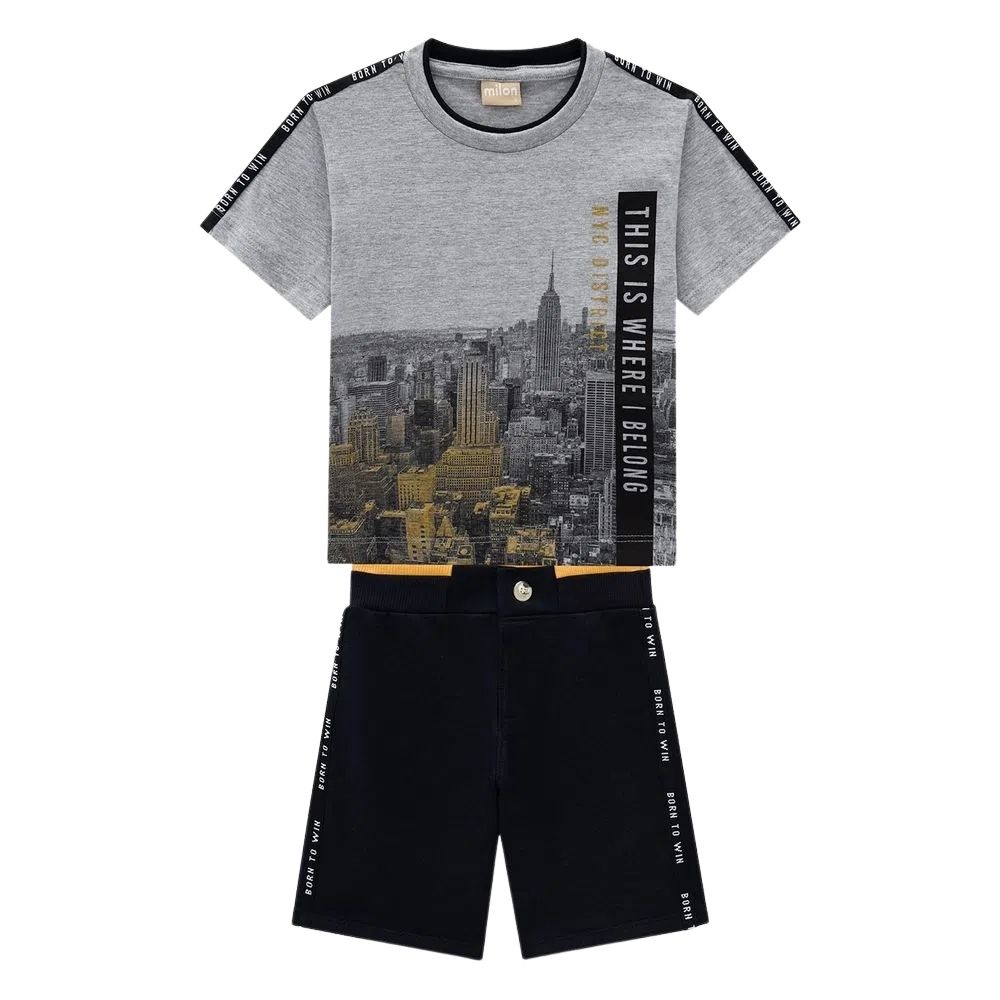 Conjunto Infantil Menino Camiseta e Bermuda Milon 13461