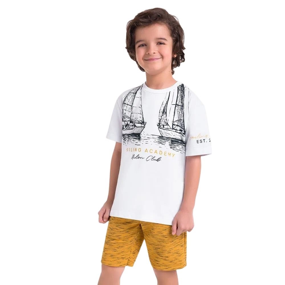 Conjunto Infantil Menino Camiseta e Bermuda Milon 13464